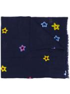 Altea Star Embroidered Fine Knit Scarf - Blue