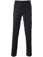 Corneliani Classic Tailored Trousers, Men's, Size: 58, Blue, Virgin Wool