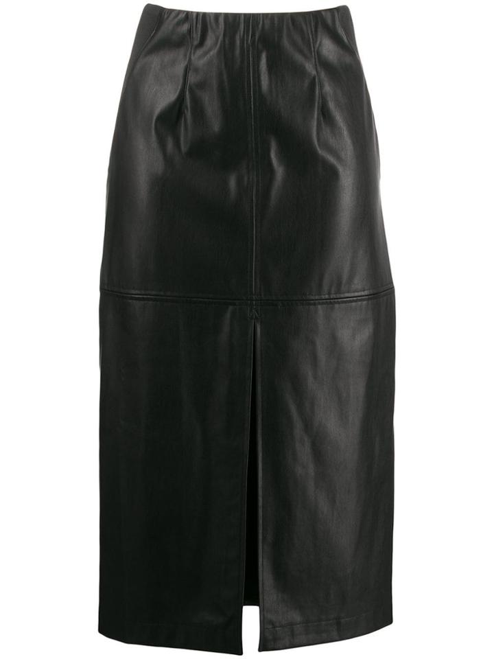 Patrizia Pepe Front Slit Skirt - Black