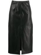 Patrizia Pepe Front Slit Skirt - Black