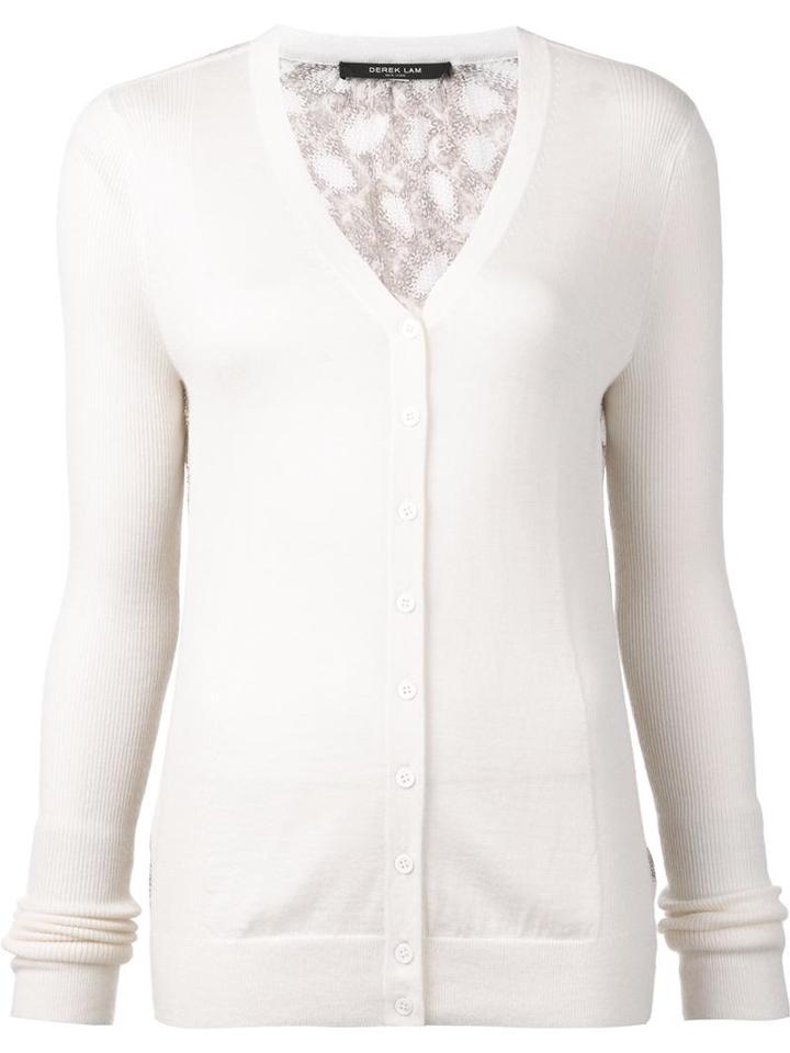 Derek Lam Printed Back Cardigan, Women's, Size: Medium, Nude/neutrals, Silk/cashmere
