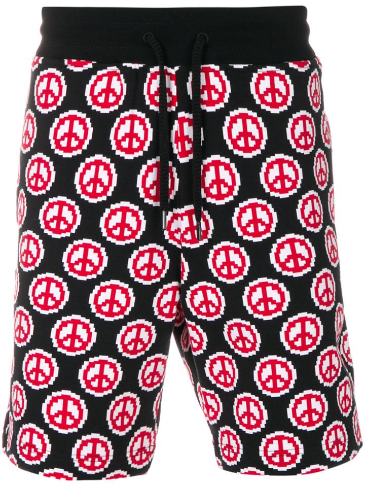 Love Moschino Peace Symbol Print Shorts - Black