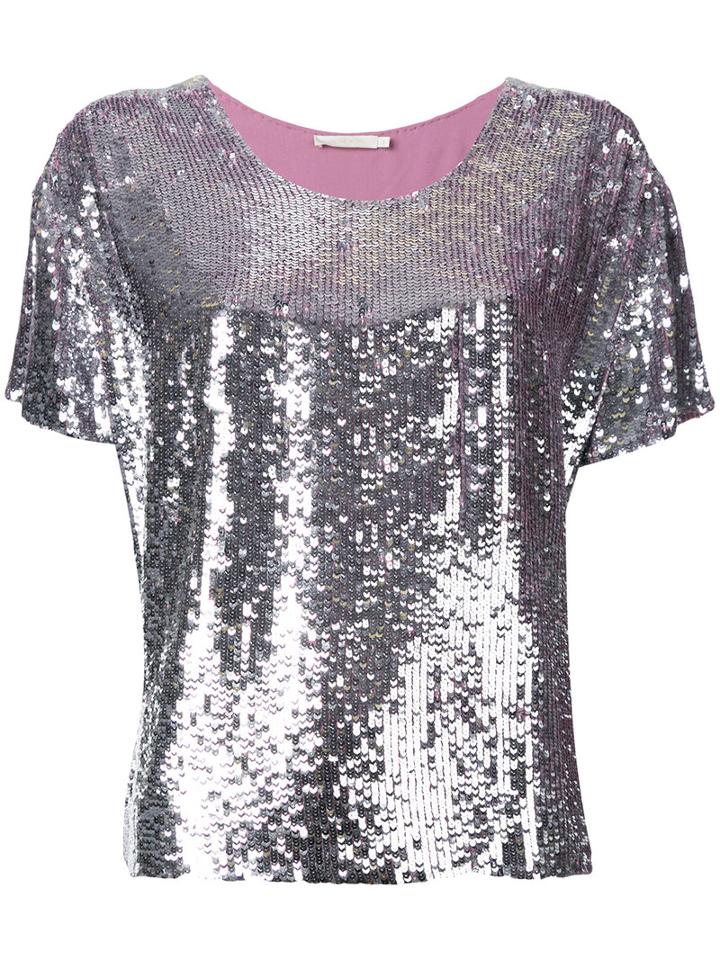 Amen - Sequined T-shirt - Women - Viscose/polyester - 40, Grey, Viscose/polyester