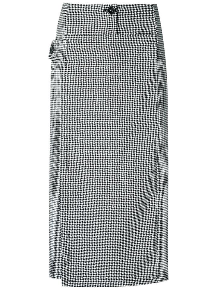 Reinaldo Lourenço Pied De Poule Skirt - Black