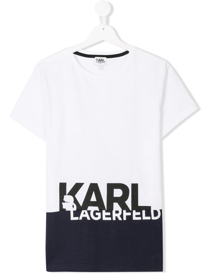 Karl Lagerfeld Kids Logo Print T-shirt - White