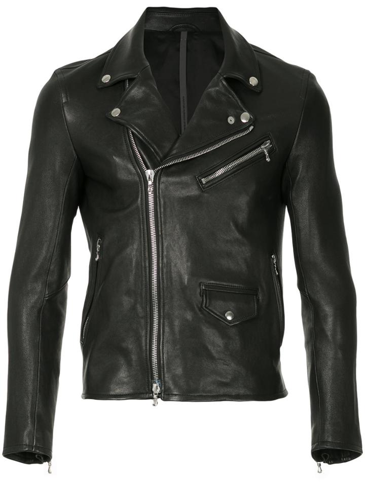 Kazuyuki Kumagai Leather Biker Jacket - Black