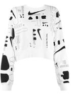 Nike Cropped Printed Sweater - White