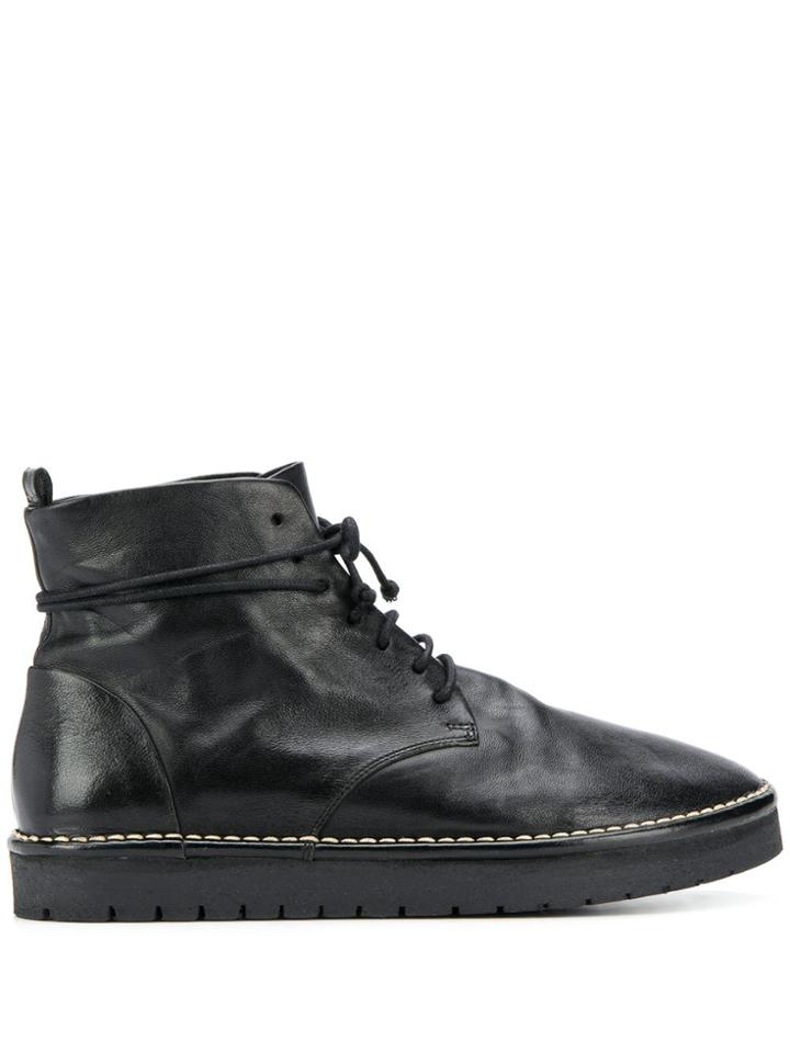 Marsèll Lace-up Ridged Heel Boots - Black