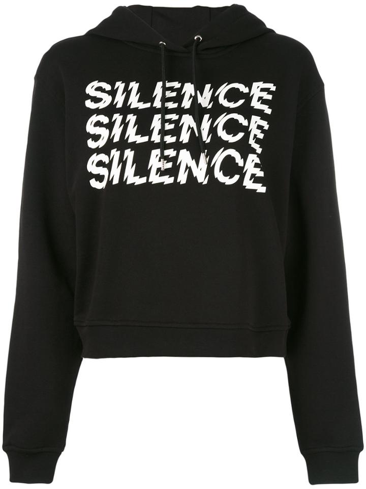 Mcq Alexander Mcqueen Silence Cropped Hoodie - Black