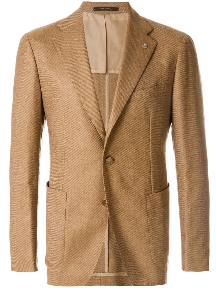 Tagliatore Casual Woven Blazer - Brown