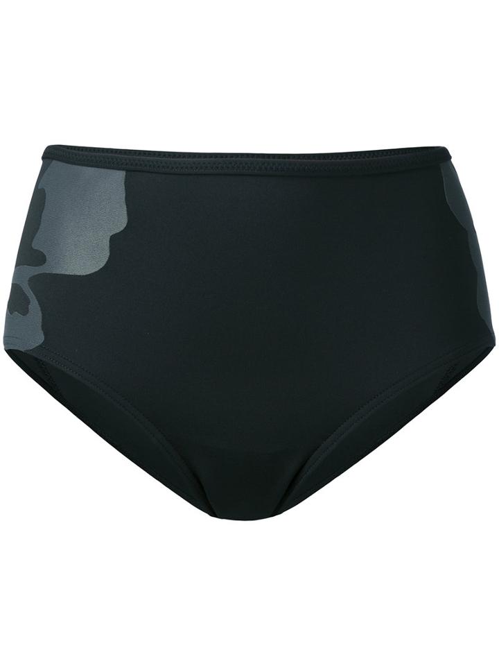 Adidas By Stella Mccartney - Floral High-waisted Bikini Bottoms - Women - Polyester/spandex/elastane - M, Black, Polyester/spandex/elastane