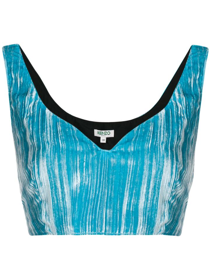 Kenzo Cropped Tank Top - Blue