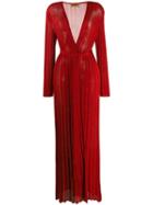 Missoni Pleated Wrap Dress - Red