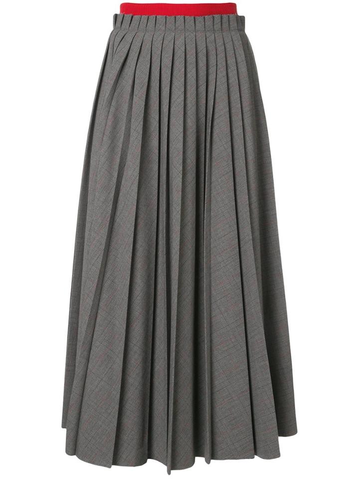 Enföld Long Pleated Skirt - Grey