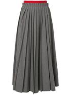 Enföld Long Pleated Skirt - Grey