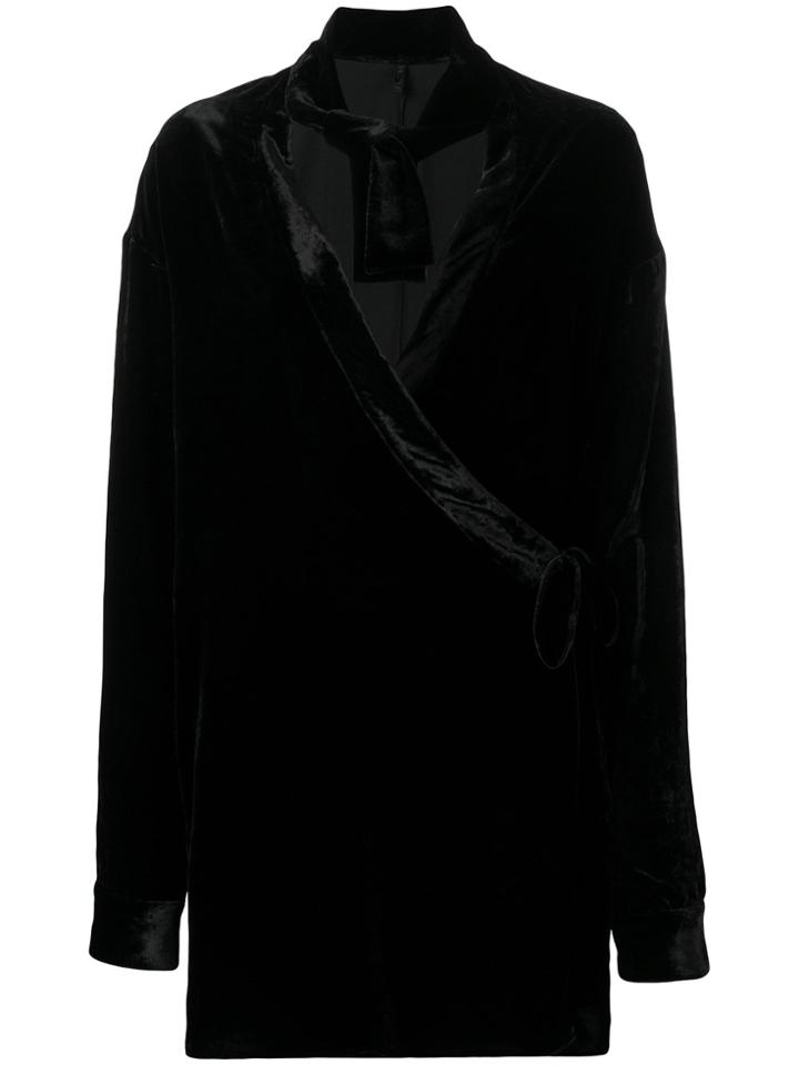 Unravel Project Kimono Style Wrap Dress - Black