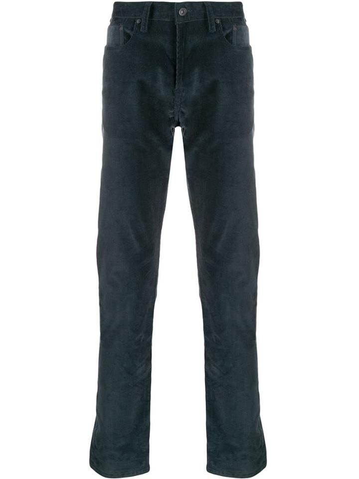Ps Paul Smith Straight Leg Corduroy Trousers - Blue