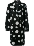 Boutique Moschino Oversized Spotted Coat - Black