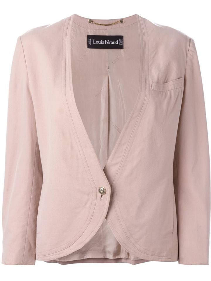 Louis Feraud Vintage Collarless Jacket - Pink & Purple