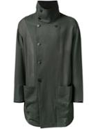 Isabel Benenato High Neck Double Breasted Jacket, Men's, Size: Medium, Black, Linen/flax/polyamide/acetate/wool
