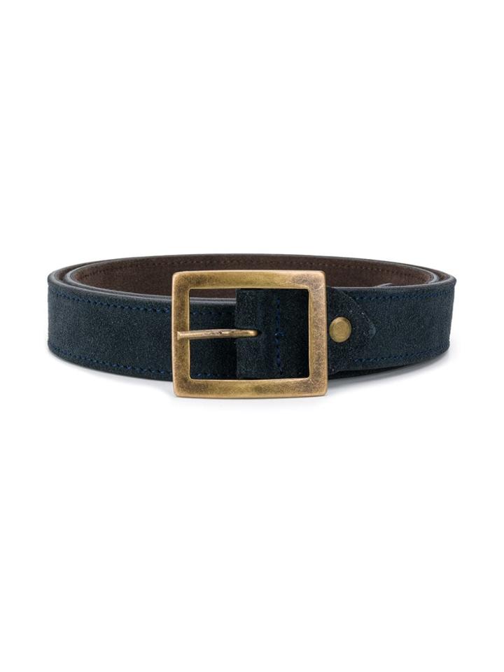 Paolo Pecora Kids Teen Rectangle Buckle Belt - Blue
