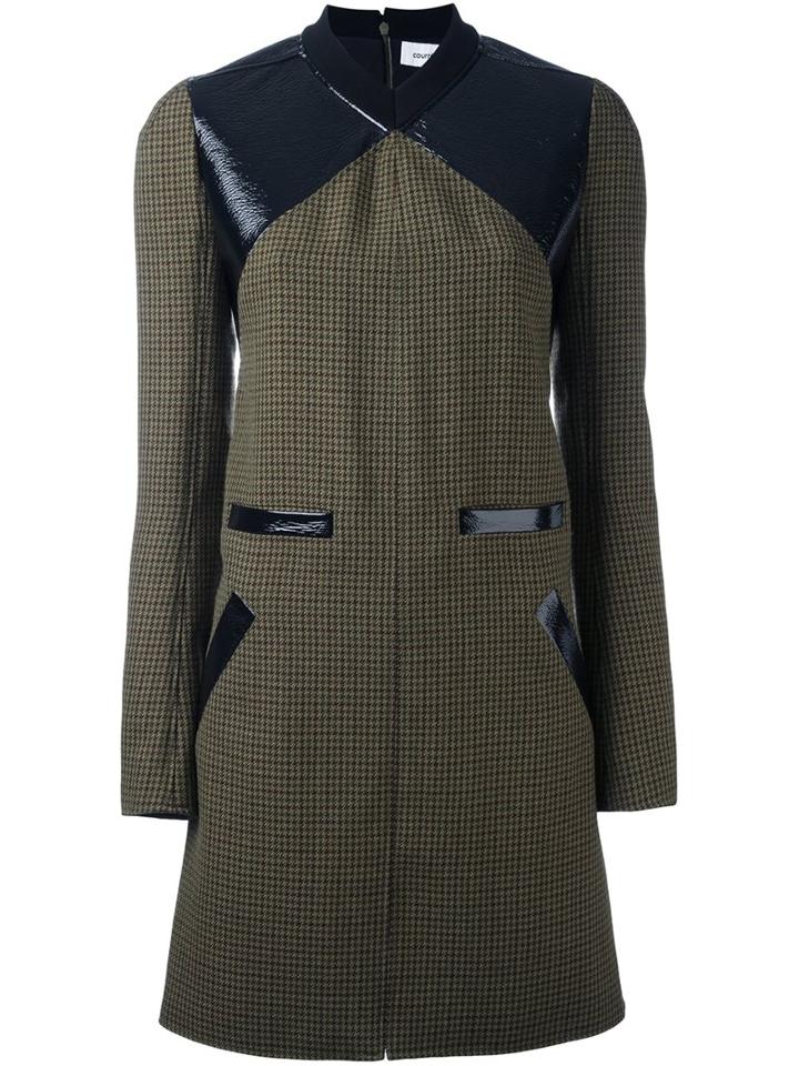 Courrèges Contrast Panel Tweed Shift Dress