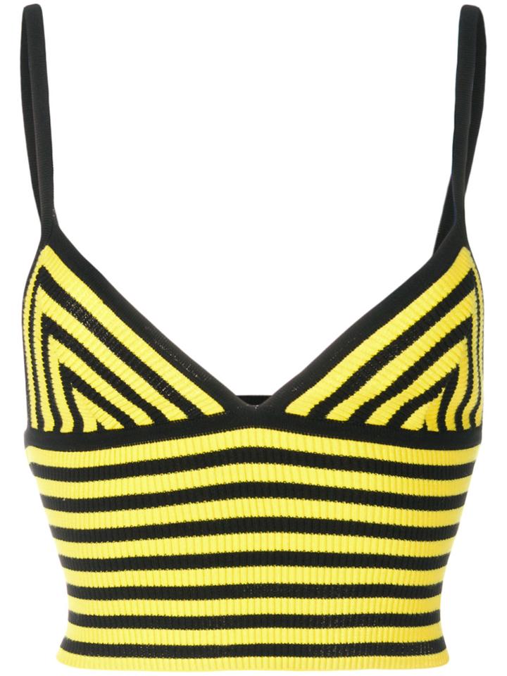 Kenzo Striped Crop Top - Black