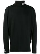 Gcds Roll Neck Logo Sweatshirt - Black