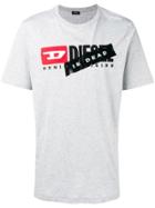 Diesel Logo Slogan Print T-shirt - Grey