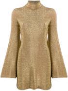Sara Battaglia Metallic Gold Mini Dress