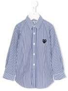 Comme Des Garçons Play Kids - Striped Shirt - Kids - Cotton - 2 Yrs, Blue