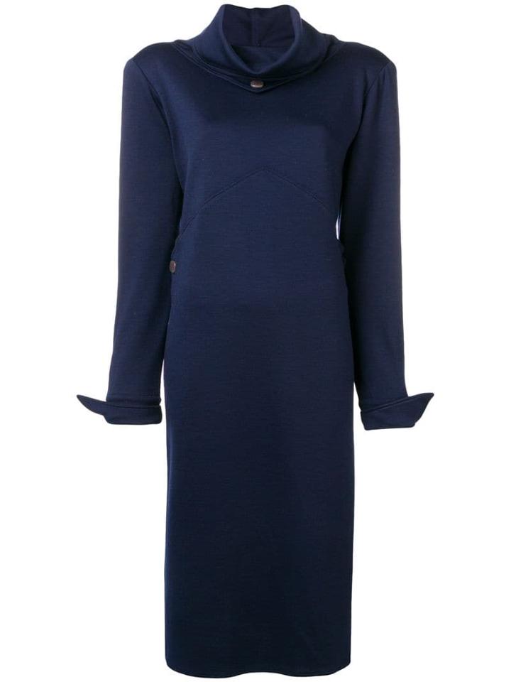 Fendi Pre-owned 1980's Fitted Midi Dress - Blue