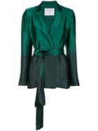 Alejandra Alonso Rojas Wrap Front Blazer - Green