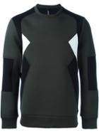 Neil Barrett Crew Neck Sweatshirt, Men's, Size: Medium, Green, Cotton/polyurethane/spandex/elastane/viscose