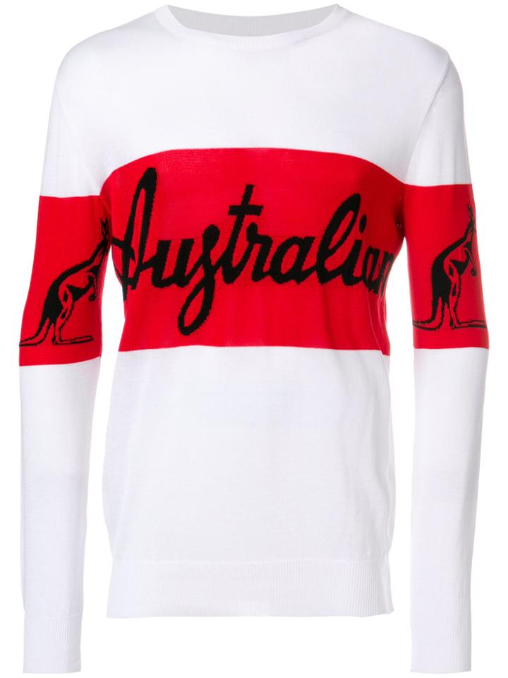 Gcds Australia Intarsia-knit Jumper - White