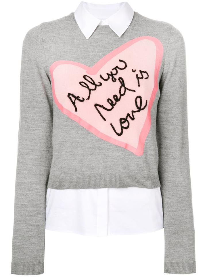 Alice+olivia All You Need Is Love Jumper - Grey