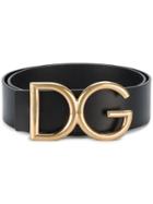 Dolce & Gabbana Gold Initials Belt - Black