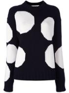 Msgm Circle Intarsia Sweater, Women's, Size: Xs, Black, Polyamide/wool