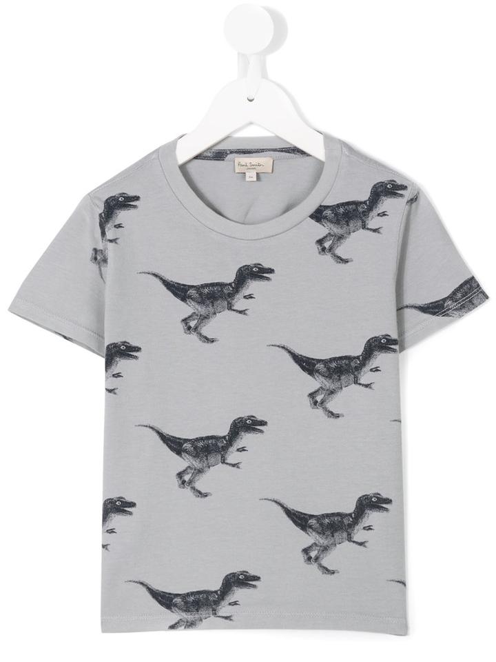 T-rex Print T-shirt - Kids - Cotton - 2 Yrs, Grey, Paul Smith Junior