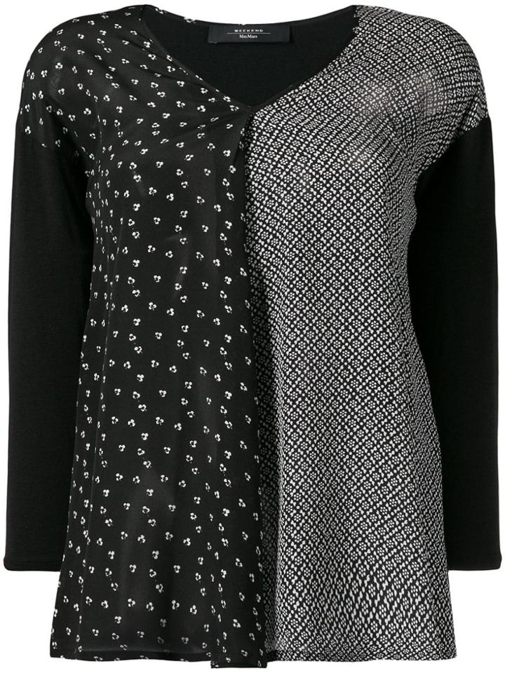 Weekend Max Mara Contrast Embroidered Blouse - Black