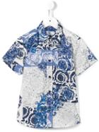 Young Versace Baroque Print Shirt, Boy's, Size: 6 Yrs, Blue