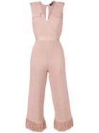Elisabetta Franchi Fringe Detail Jumpsuit - Pink