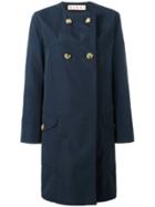 Marni Collarless Buttoned Coat - Blue