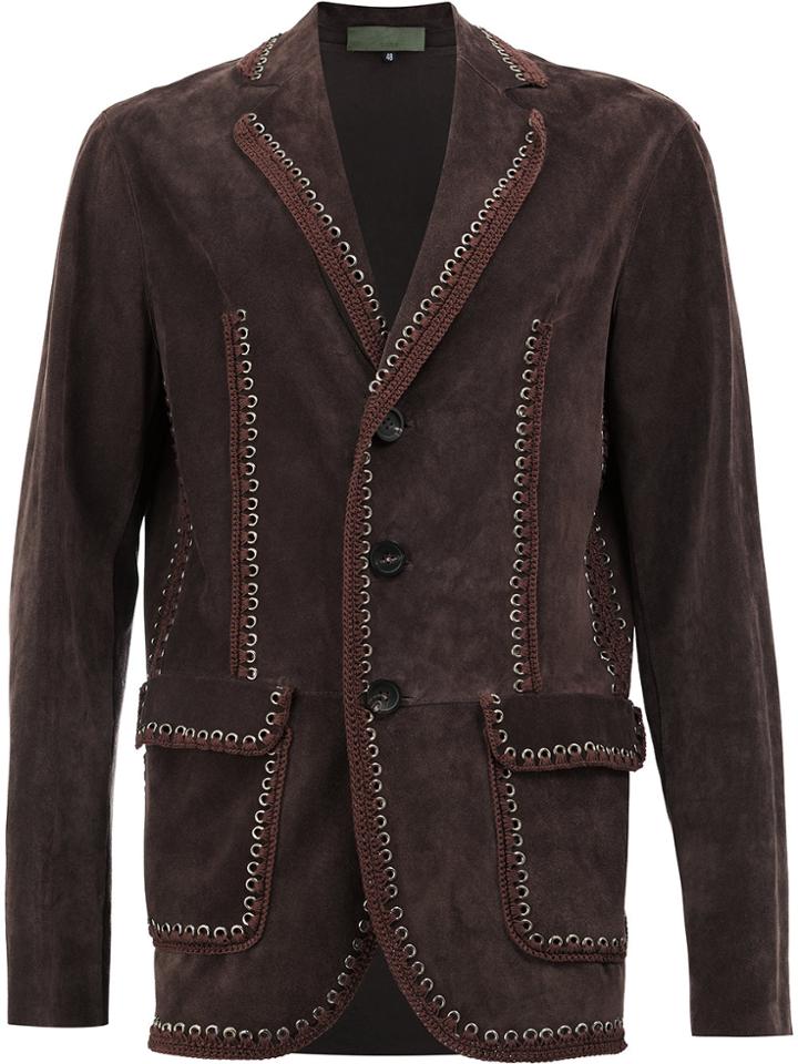 Di Liborio Embroidered Eyelets Blazer - Brown