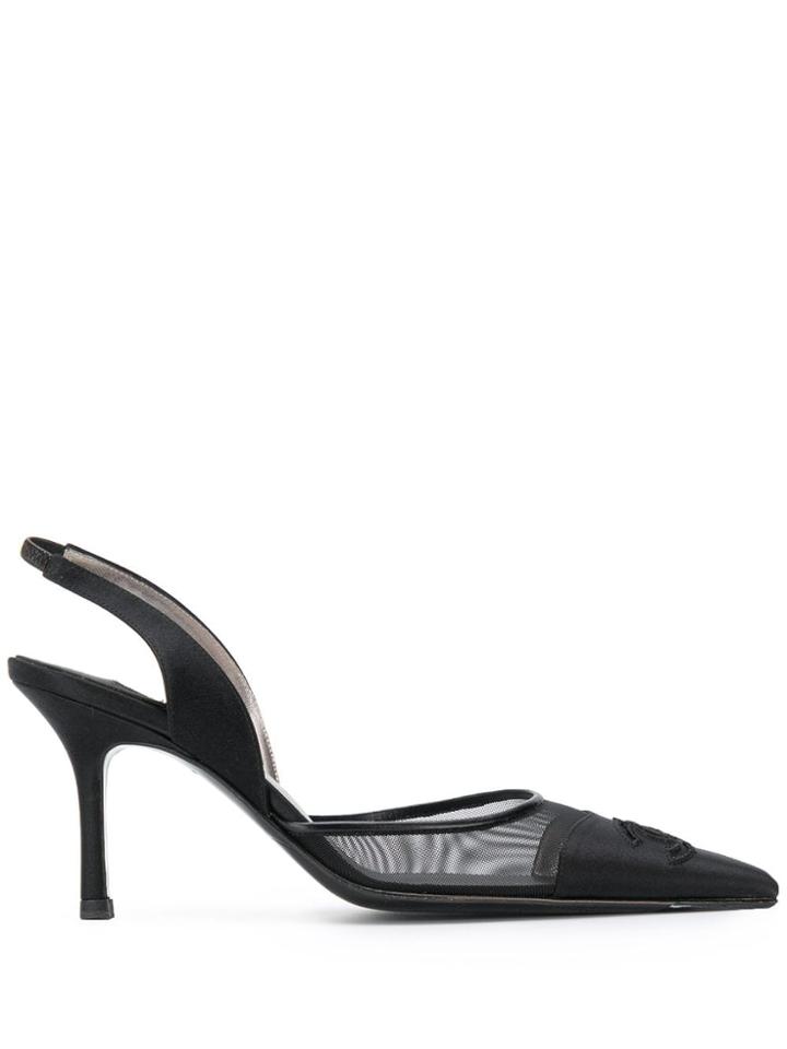 Chanel Pre-owned 2000's Logo Mesh Pumps - Black