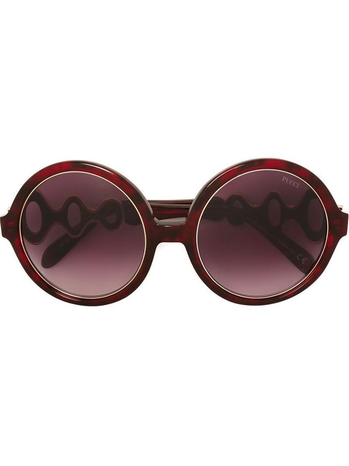 Emilio Pucci - Oversized Round Frame Sunglasses - Women - Acetate - One Size, Pink/purple, Acetate