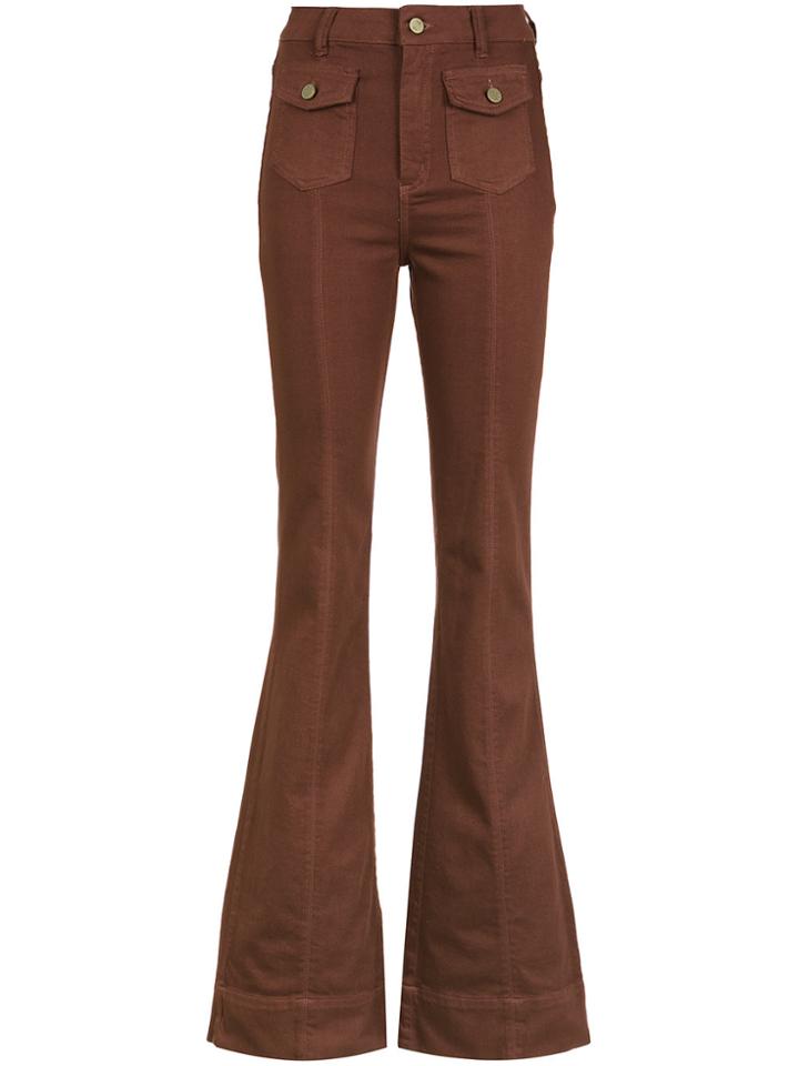 Nk Flared Jeans Trousers - Brown