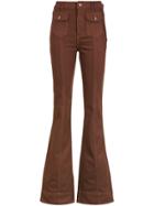 Nk Flared Jeans Trousers - Brown