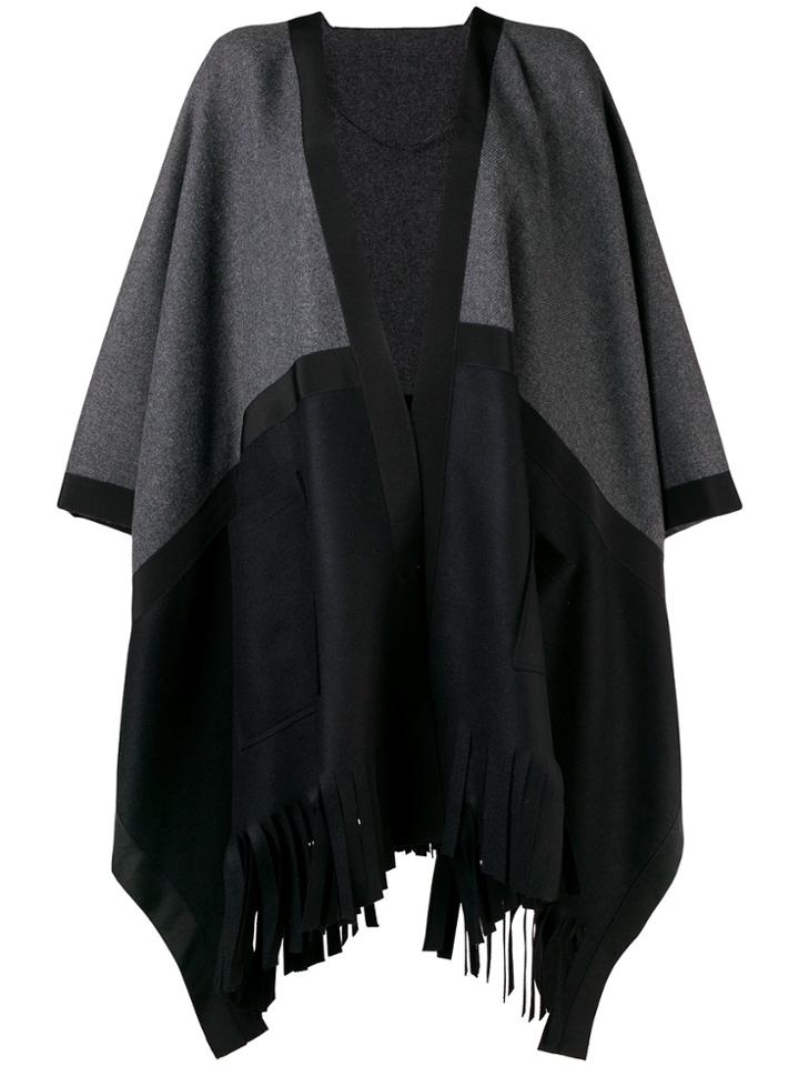 Pinko Two-tone Poncho - Black