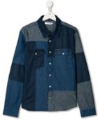 Calvin Klein Kids Patchwork Denim Shirt - Blue
